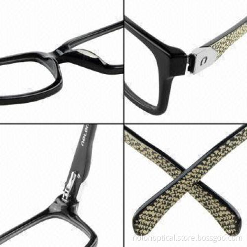 Hot Sale Acetate Double Color Optical Frame with Leather